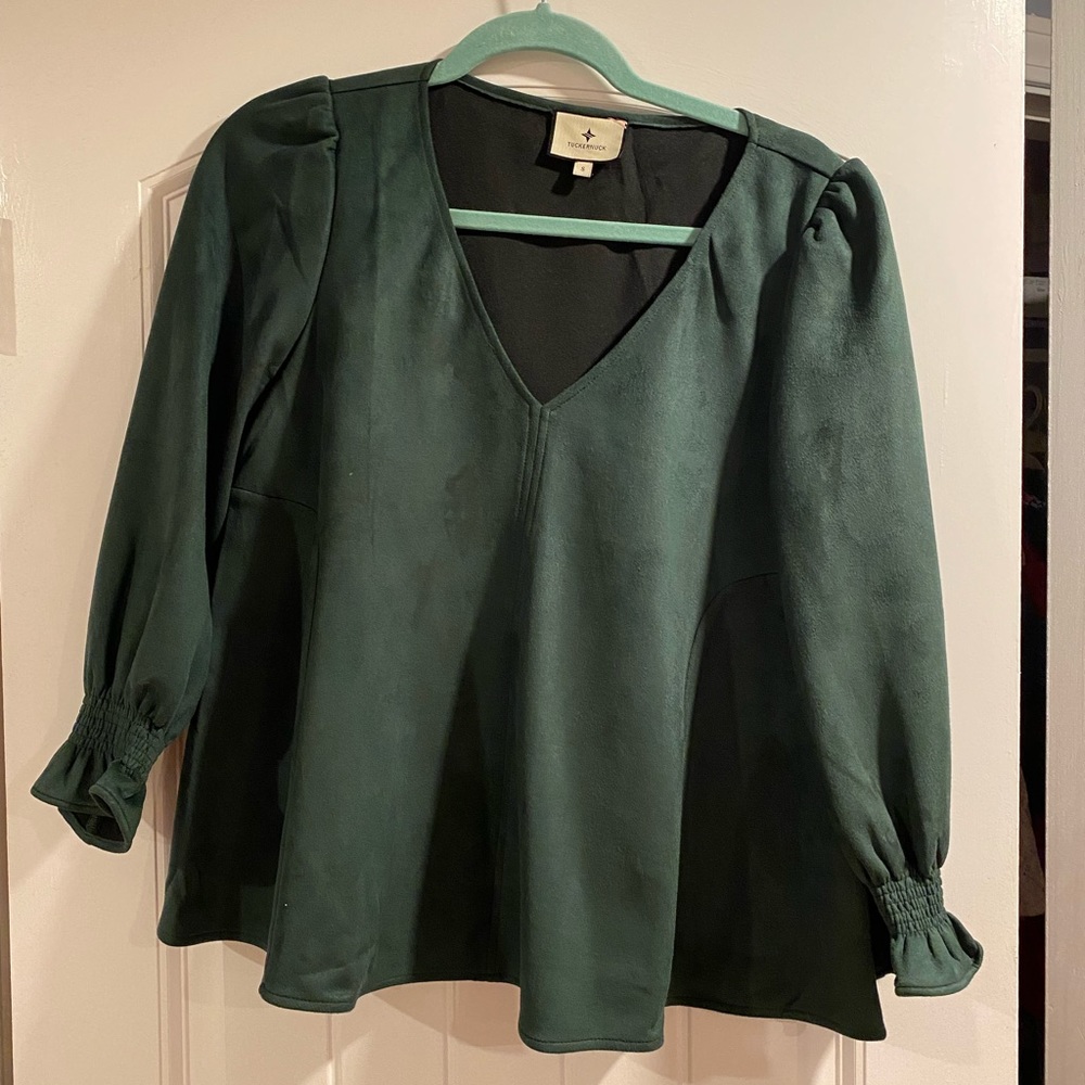 Tuckernuck Malachite Suede Easton Blouse